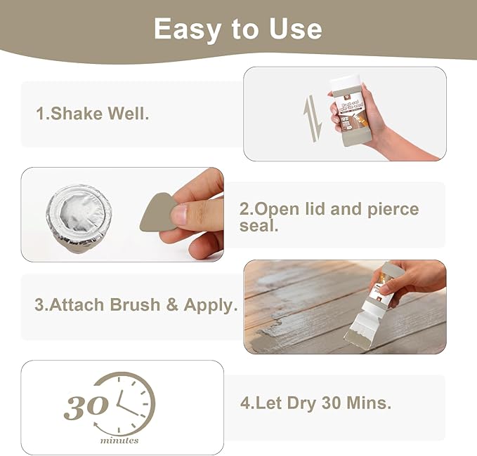 Amber Touch-Up Paint for Furniture, Metal No Sanding, Fast Drying, Water Based