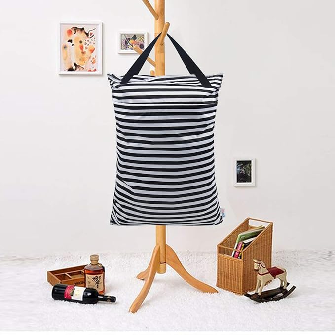 ALVABABY 2 Pack Large Wet Dry Bag Waterproof Hanging Cloth Diaper
