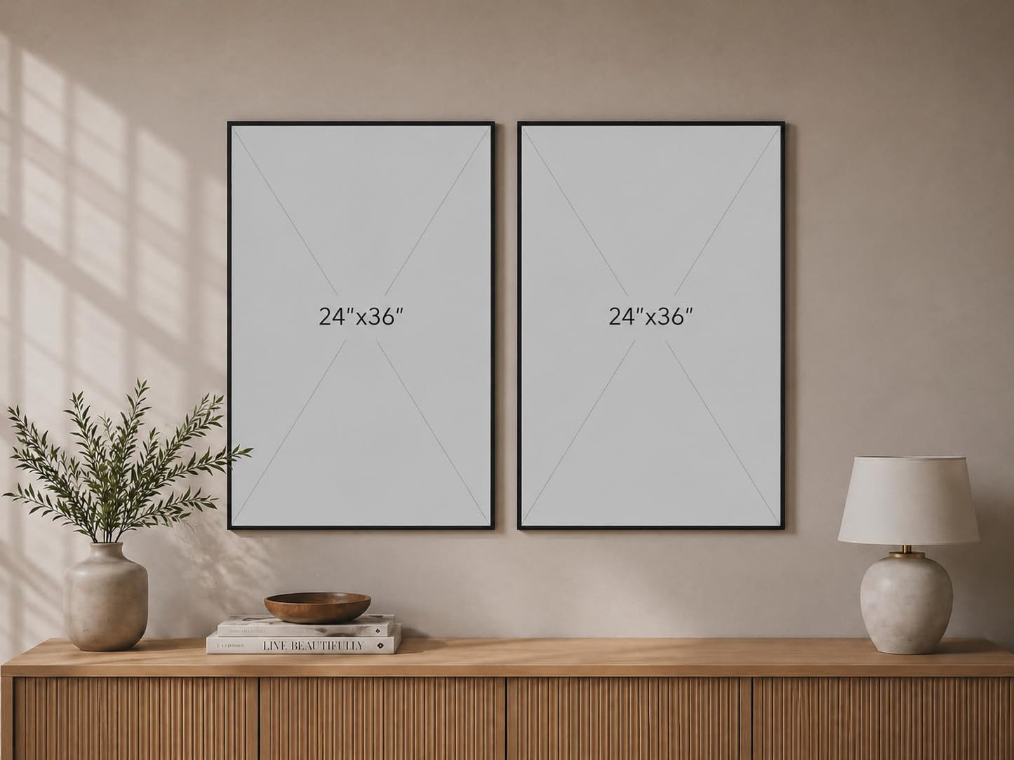 ICE ARMOR Extra-Large Set of 2 Sip Serenity Find Balance Canvas Wall Art Sage Green Wellness Spa Decor Nail Salon Reception Room Artwork 24x36 Inch Canvas Print - Ready to hang