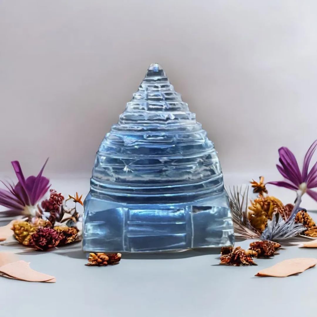 Sphatik Shree Yantra – Crystal Manifestation of Goddess Lakshmi's Blessings for Home Pooja & Prosperity (Small)