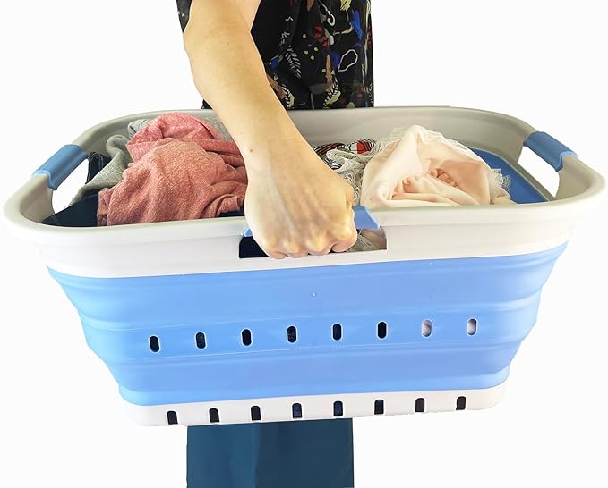 SAMMART 42L Collapsible Plastic Laundry Basket