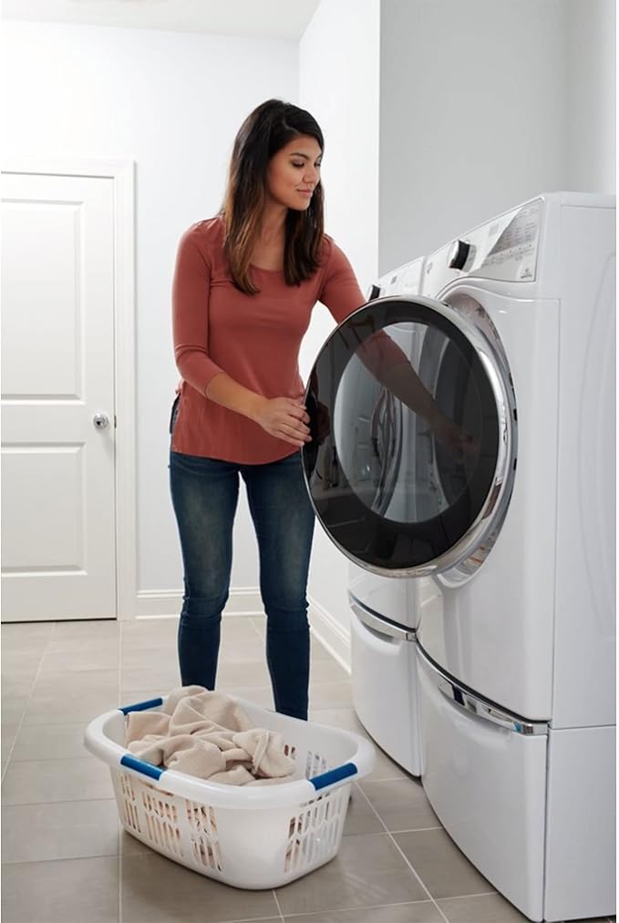 Rubbermaid Laundry Basket XL Hip-Hugger Basket 2.1-Bushel White Laundry