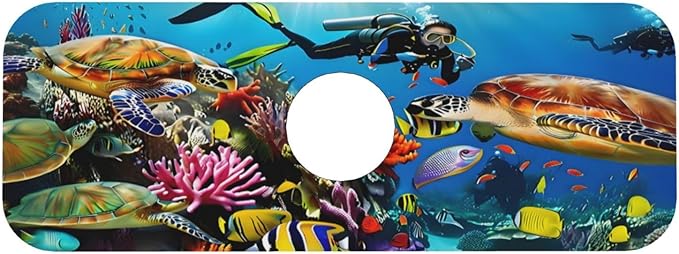 Marine turtle Kitchen sink faucet pad, strong water absorption, anti slip