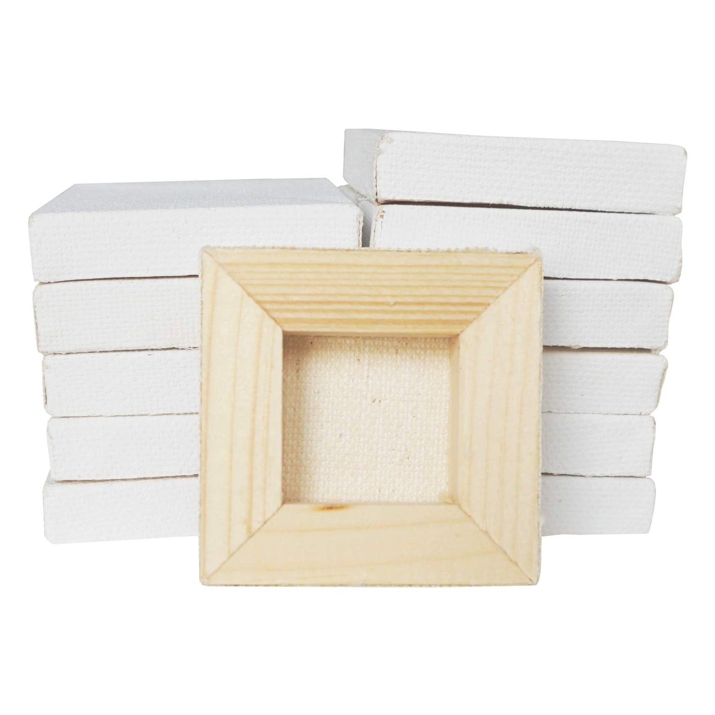 LWR CRAFTS Mini Stretched Canvas 2" X 2" 5cm x 5cm Pack of 12