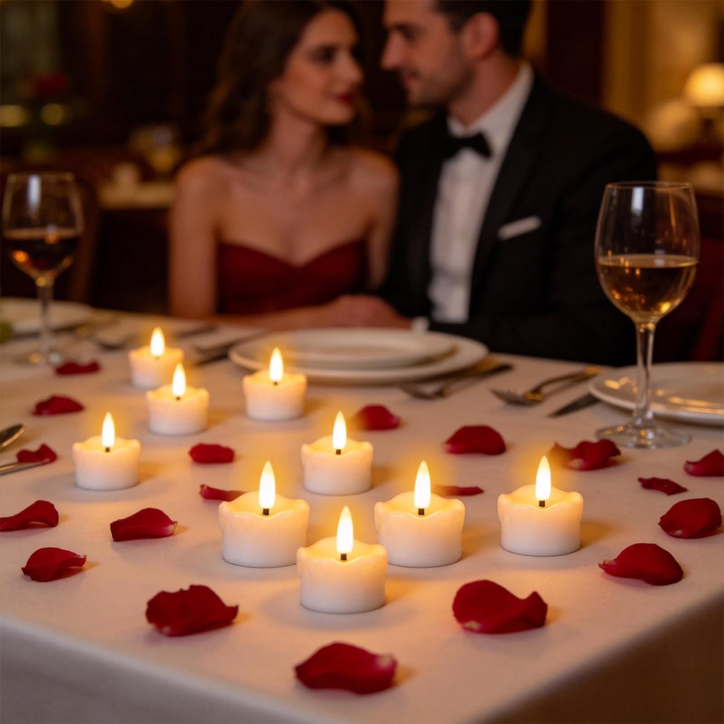 Wondise Real Wax Flameless Tealights with 6H Timer, 6pcs Batteries Operated Tea Lights, Realistic 3D Flickering Flame LED Tea Votive Candles for Home Halloween Christmas Decoration