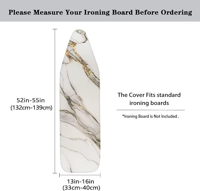 White Marble Ironing Board Cover