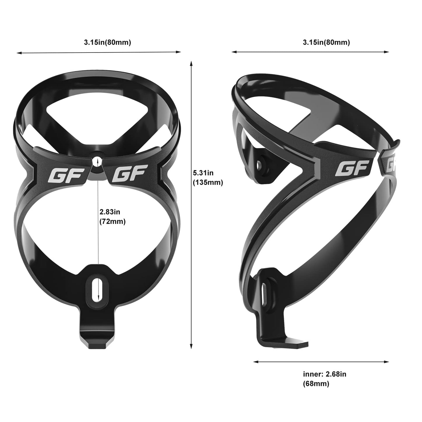 GEMFUL 24 oz Cycling Water Bottle and Cage Set BPA Free Bike Water Bottle Holder Combo Leak Proof Lightweight 750ml Fits MTB Mountain Road Bicycle (Black)