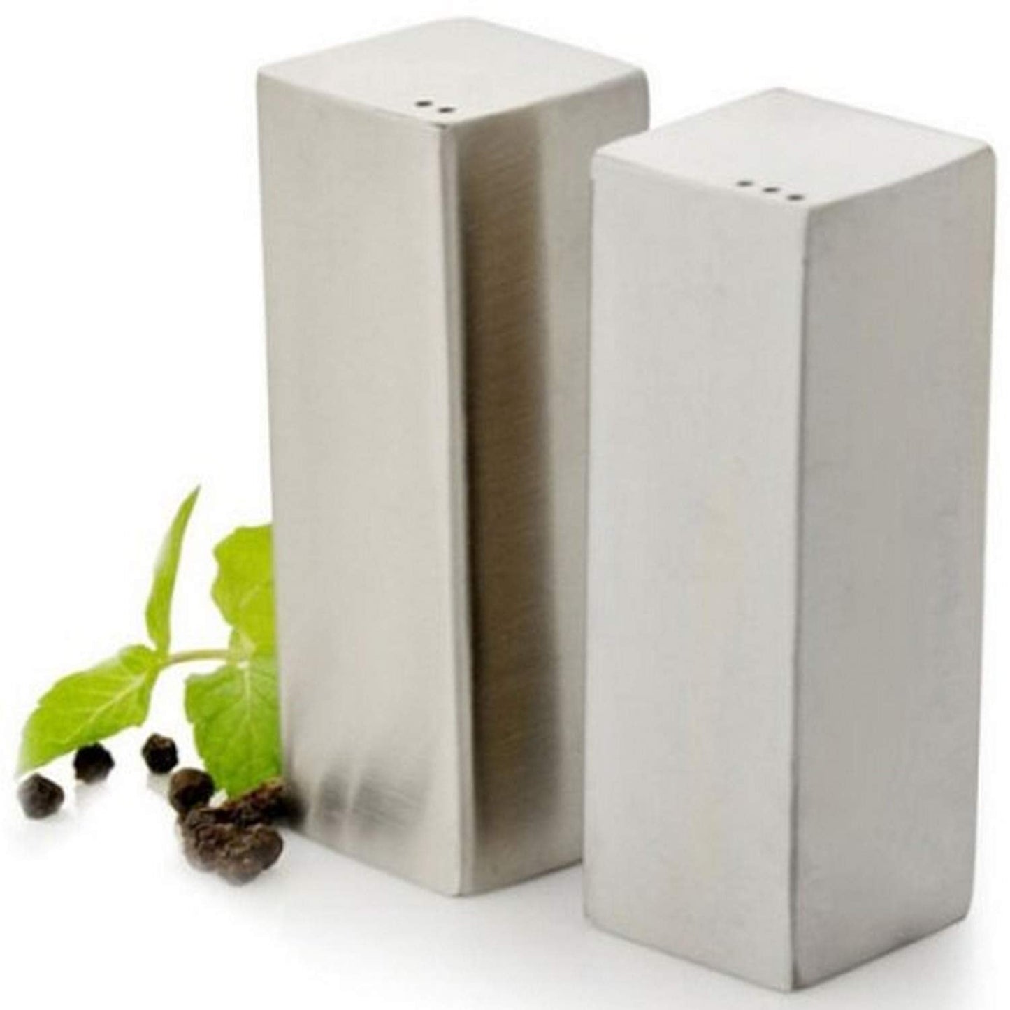 American Metalcraft 2-1/2" Rectangle Stainless Steel Salt & Pepper Set, Silver