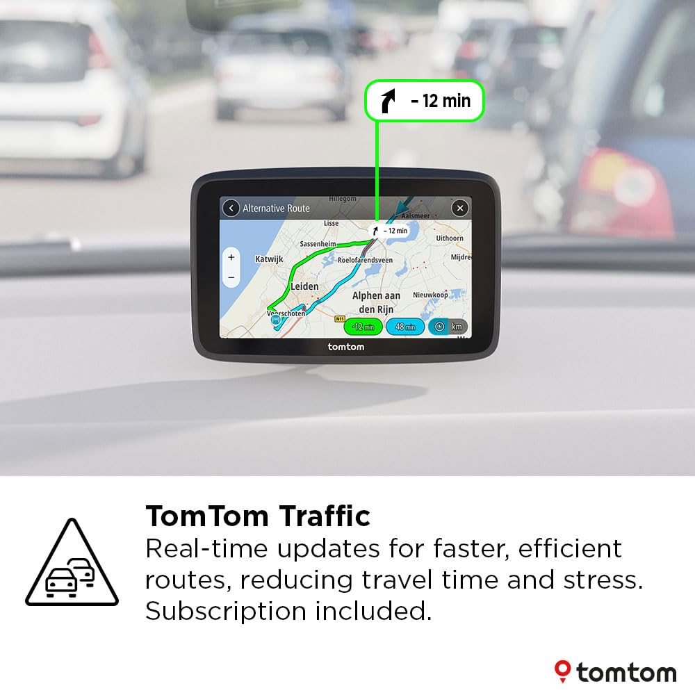 TomTom Car Sat Nav GO Classic 2nd (6 inch, with Traffic information, speed cam alert trial, Europe Map updates included, updates via WiFi, Moving Lane Guidance, integrated reversible mount)