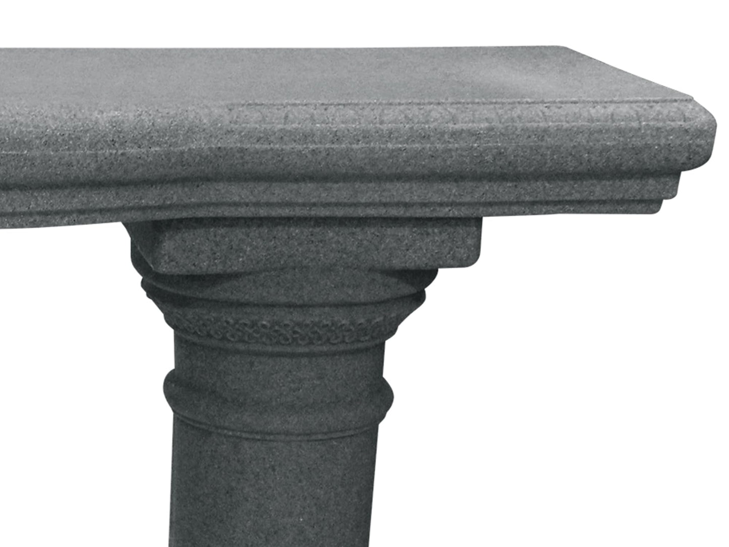 Emsco Group 2316 Lightweight Natural Sandstone Garden Shelf with Columns, 48", Granite