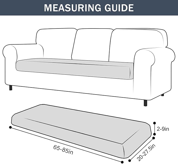 Stretch Cushion Cover, Soft Velvet Plush Cushion Slipcovers Loveseat Sofa