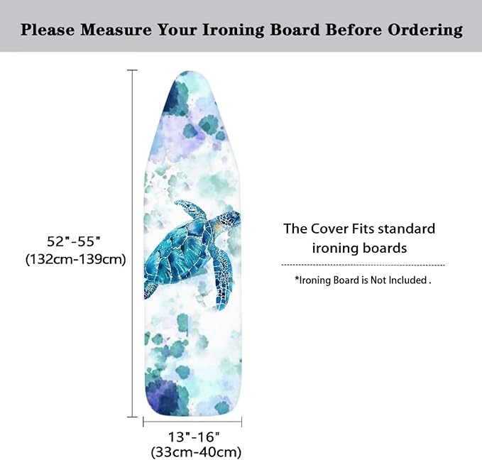 Boho Sea Turtle Ironing Board Cover and Pad Heat Resistance & Resist Scorching