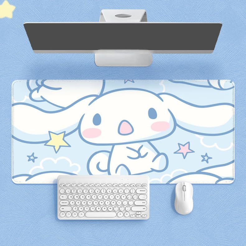 SMAIGE XXL Extended Gaming Mouse Pad/Mat- Large Cute Kawaii Anime Cartoon Design Mousepad for Girls and Women, Stitched Edges | 27.6"x11.8"x0.08" Dimensions (Cinnamon2)