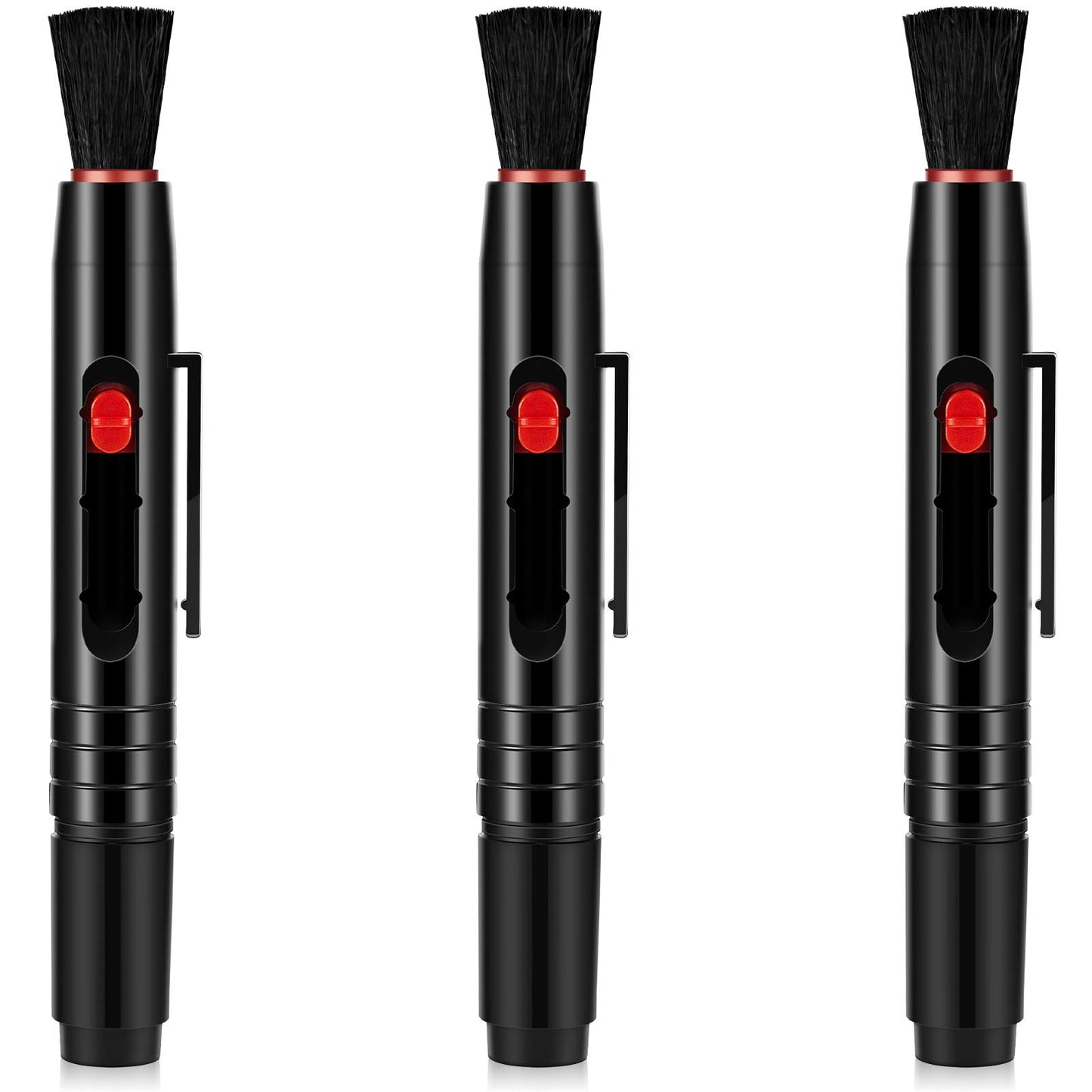 3 Pieces Multifunction Lens Cleaning Pen Brush Lens Brush for Optics Screen Cleaning Pen for Camera SLR Telescope Magnifying Glass Binoculars Spotting Scopes Rangefinders Monoculars