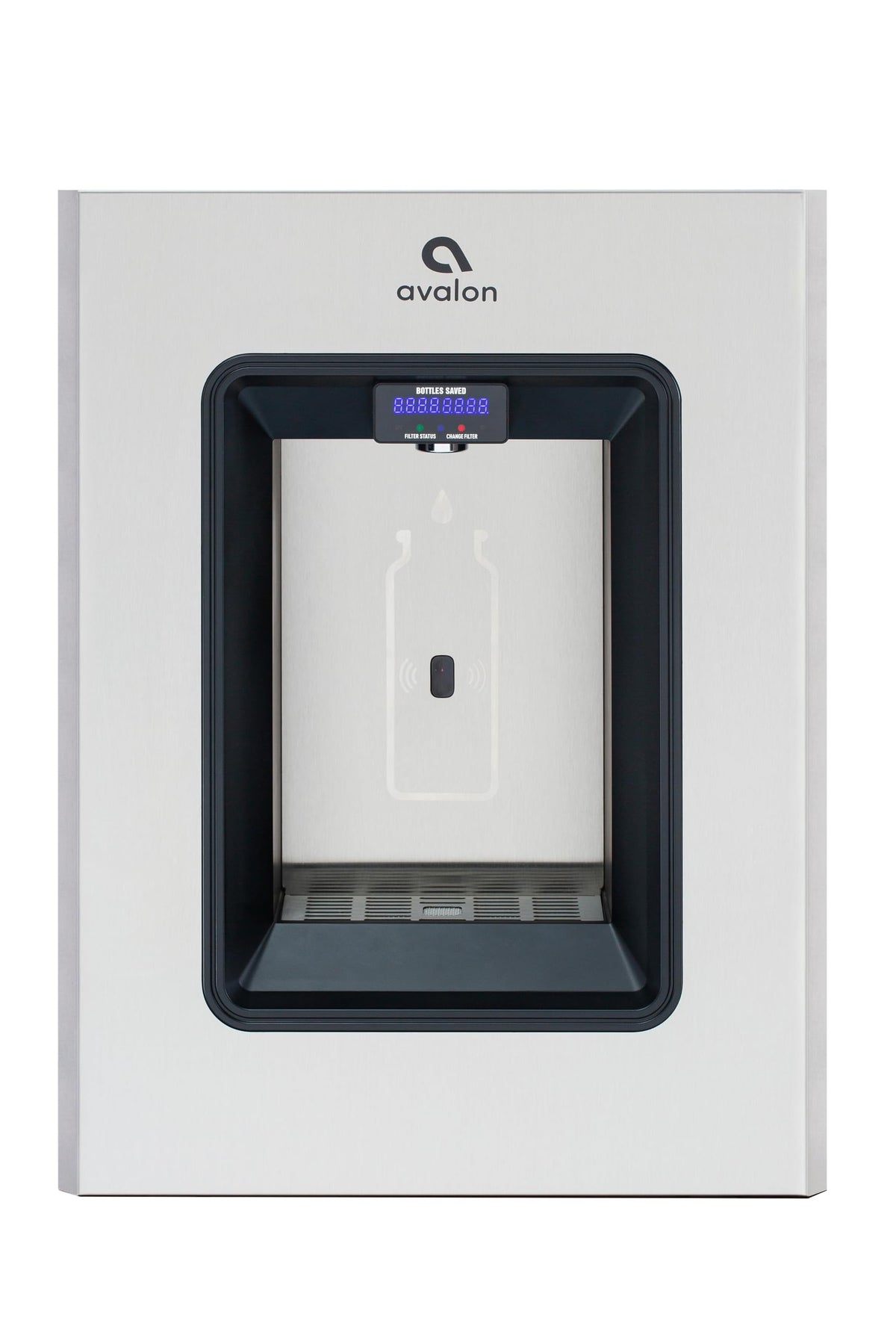 Avalon in-Wall Bottle Filling Station, Sensor Dispensing, Self Cleaning, Digital Bottle Counter Display, Dual Filtration, WiFi Enabled, High Capacity Cooling, Stainless Steel