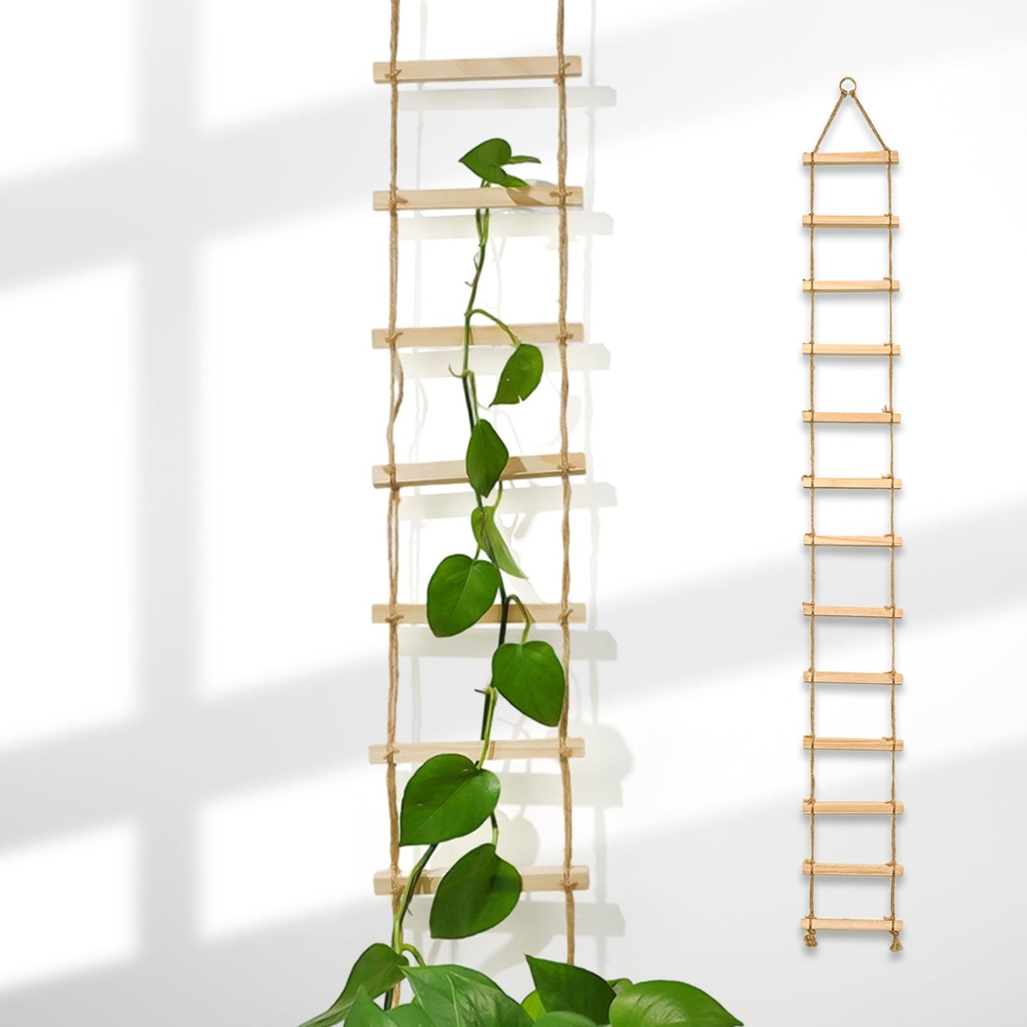 GOOOXIM Chain Trellis for Climbing Plants Indoor – Natural Wood Ladder Style Plant Support for Vines, Ideal for Pothos & Ivy, Stylish Modern Design for Home & Garden Use, Indoor/Outdoor
