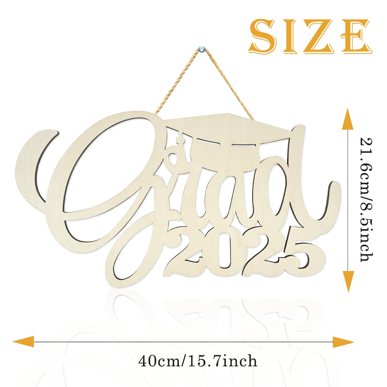 2025 Graduation Decorations Wood Cutout Grad 2025 Wooden Sign Graduation Photo Booth Props Class of 2025 Decorations Graduation Picture Props for Graduation Announcements