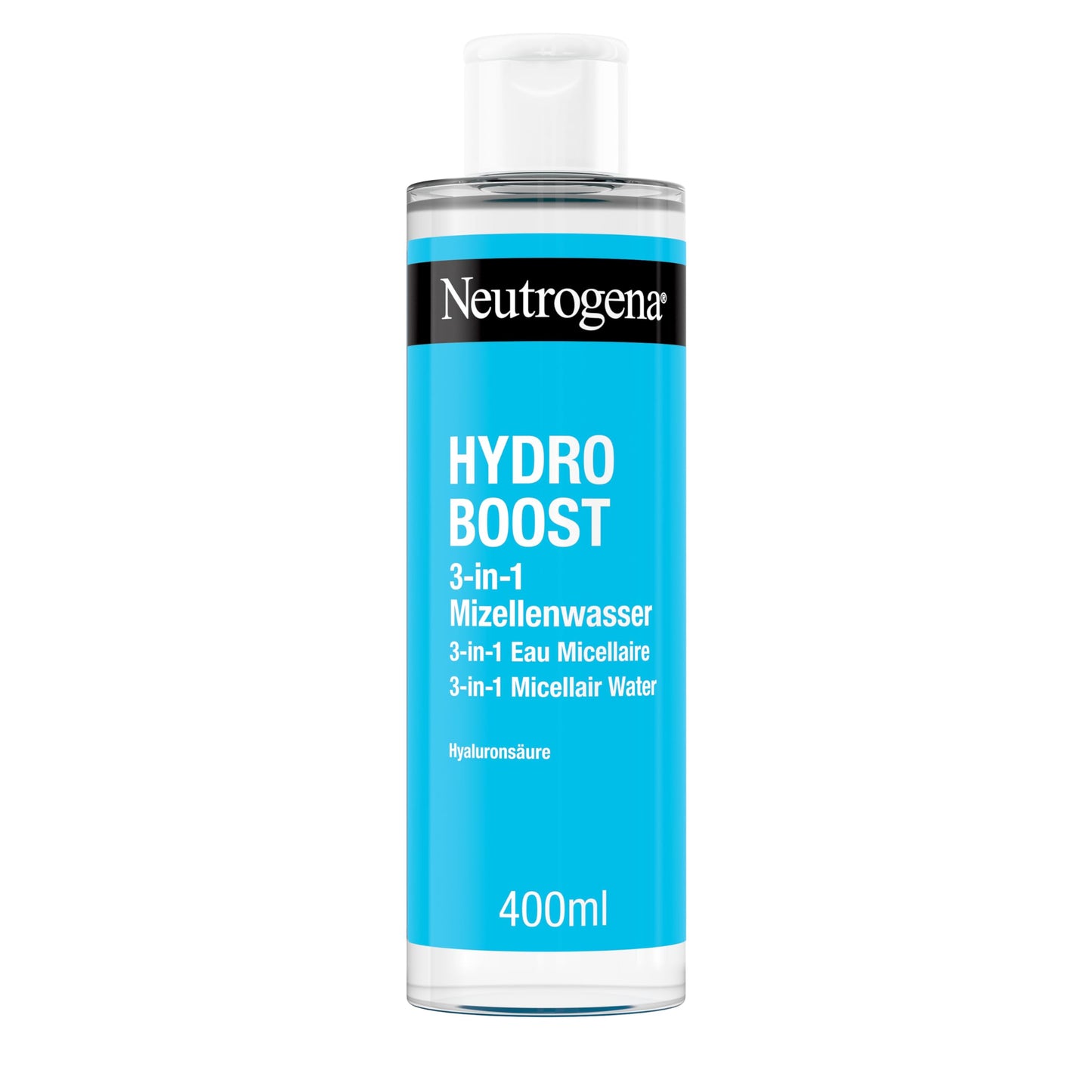 Neutrogena Hydro Boost Micellar Water, Effective Face Cleansing with Hyaluronic Acid, Gentle Makeup Remover, Moisturising Micellar Cleansing Water for All Skin Types (400 ml)