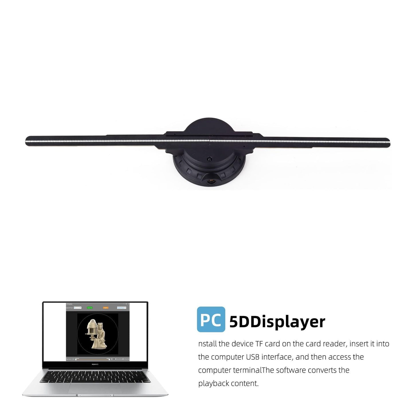 3D Hologram Fan, Hologram Fan Projector Screwless Led Lights with App and WiFi, HD LED 2000*1444PX Resolution, and Bluetooth for Bar, Shop, Halloween, Christmas(16.5 " (WiFi+remote control+Bluetooth))