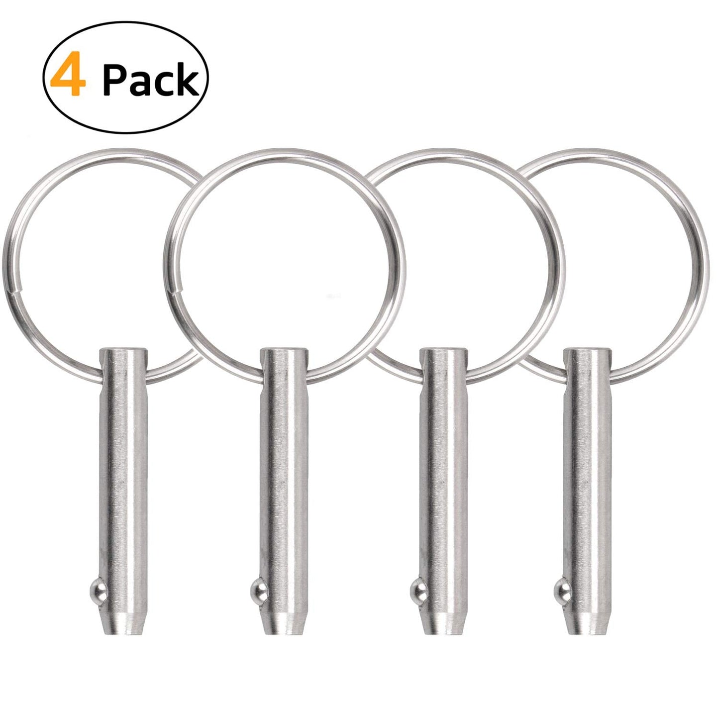 Quick Release Pin Bimini Top Pin Diameter 0.25 Inch, Total Length 1.49 Inch, Effective Length 1 Inch, Full 316 Stainless Steel for Boat Bimini Top Deck Hinge (4 Pieces)