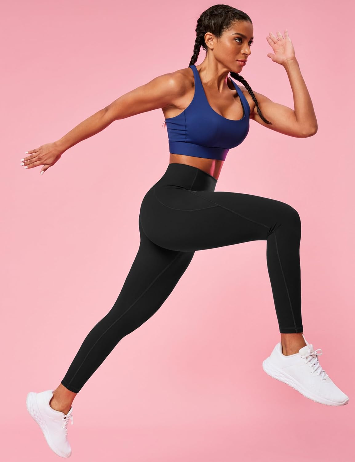 Ewedoos Compression Leggings with Pockets for Women Tummy Control Leggings No Front Seam Workout High Waisted Yoga Pants Gym