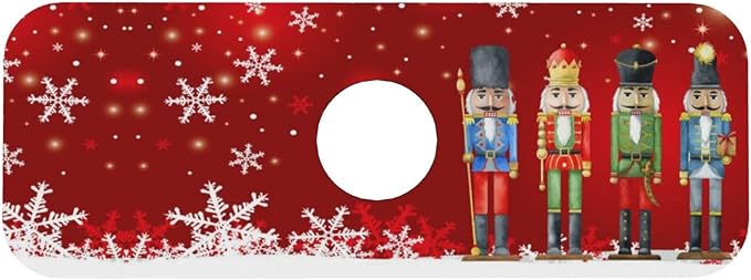 Christmas Snowflake Nutcracker Red 15" X 5.5" Kitchen Sink Splash Guard Faucet