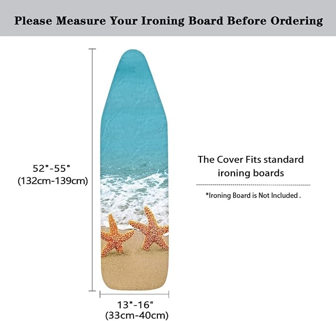 Beach Starfish Ironing Board Cover Standard Size Ironing Board Pad Protective