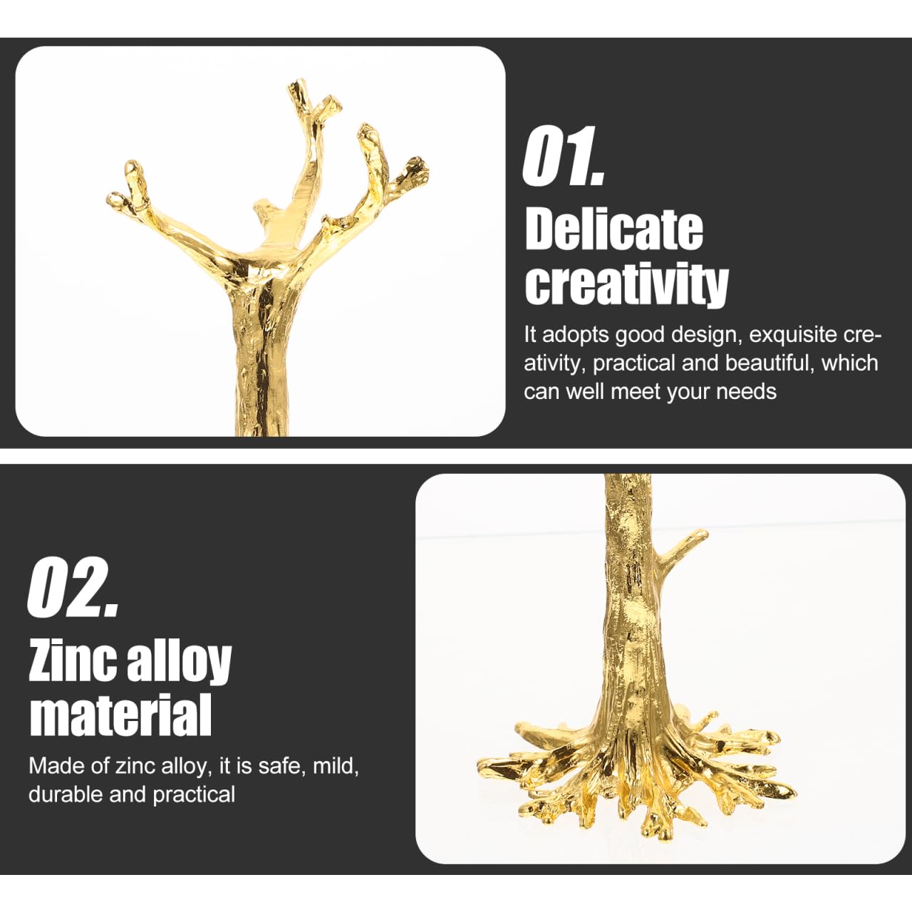 HOMSFOU Gold Tree Branch Metal Sphere Holder for Crystal Ball and Mineral Specimen, Tabletop Ornament Rack for Small Collectibles and Home Decor