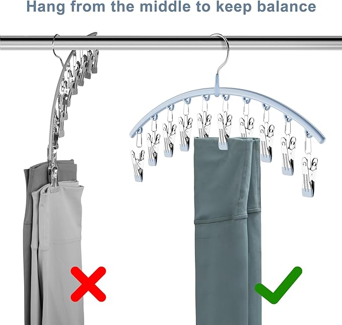 Legging Organizer for Closet, Metal Yoga Pants Hanger w/Rubber Coated 4 Pack