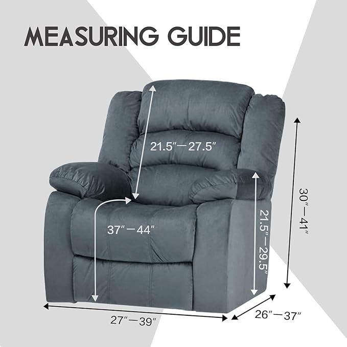 ULTICOR 4-Piece, 1 Seat Recliner Cover, Yarn Dyed Reclining Chair Covers
