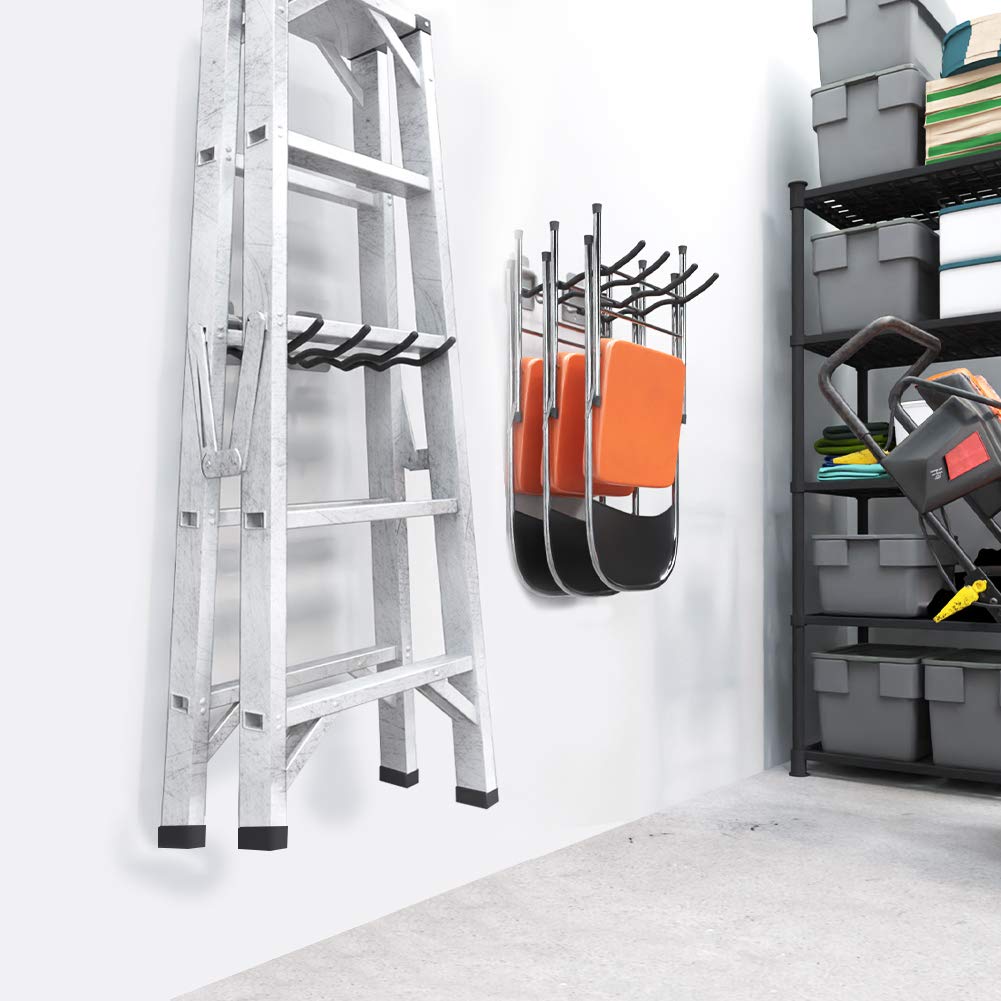 TORACK Garage Hooks Tool Organizer, 4 Pack Heavy Duty Steel 12" Wave Hooks, Wall Mount Garage Storage Utility Hook for Car Tires, Ladder, Chairs, Power Tools, Garden Tools