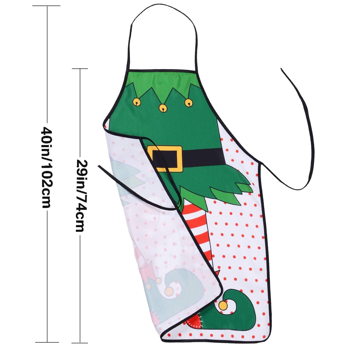 DearHouse 2 Pack Christmas Elf Apron, Cute Adjustable Kitchen Chef Bib BBQ Cooking Funny Flirty Aprons for Adult,Holiday Kitchen Apron Funny Creative Thanksgiving