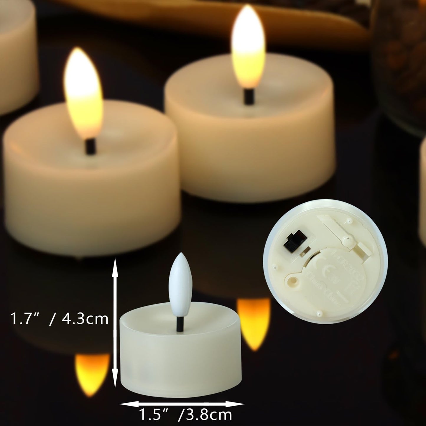 Flameless LED Tealight Candles, Battery Operated Fake LED Lights Electric Flickering Tea Lights for Wedding Party Halloween Christmas Party Theme Party, Holiday Decor Home Decorations, Set of 50