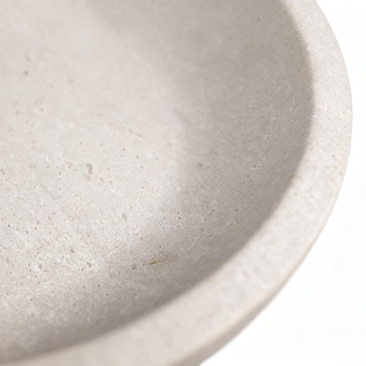 YeasHome White Travertine Bowl, 7.8" Natural Stone Centerpiece for Minimalist Home Decor, Handmade Spa Style Fruit Bowl, Zen Meditation Bowl, Pure Tabletop Sculpture