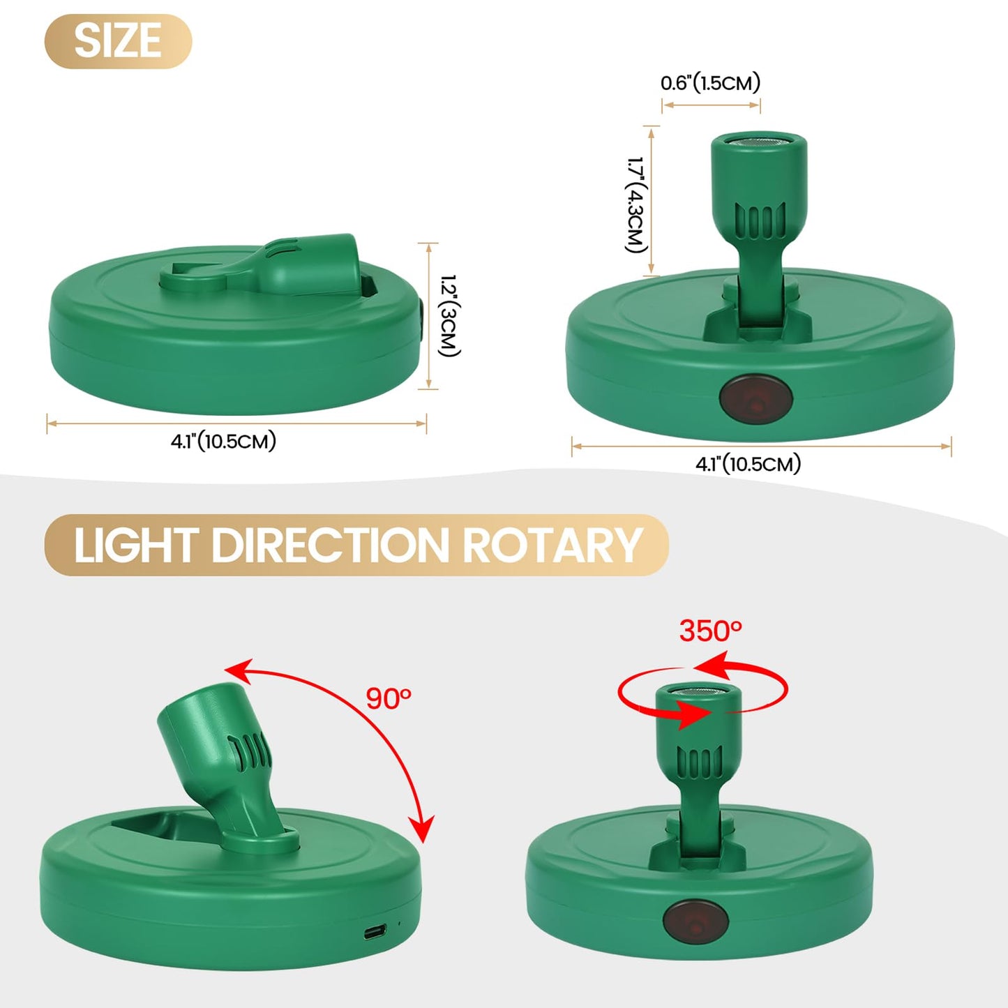 HAMVIDNE LED Spotlight, Rechargeable Battery Picture Lights, Uplighting Indoor, Spot Light with Remote, Plant Tree & Wall Art Display Dartboard Closet Spotlight-Green