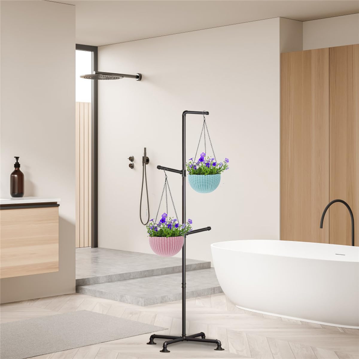 Lengfkus Plant Hanger Indoor,Corner Hanging Plant Stand,Heavy Duty Metal Hanging Plant Holder for Indoor Plants,Living Room,Balcony,Bedroom,Garden