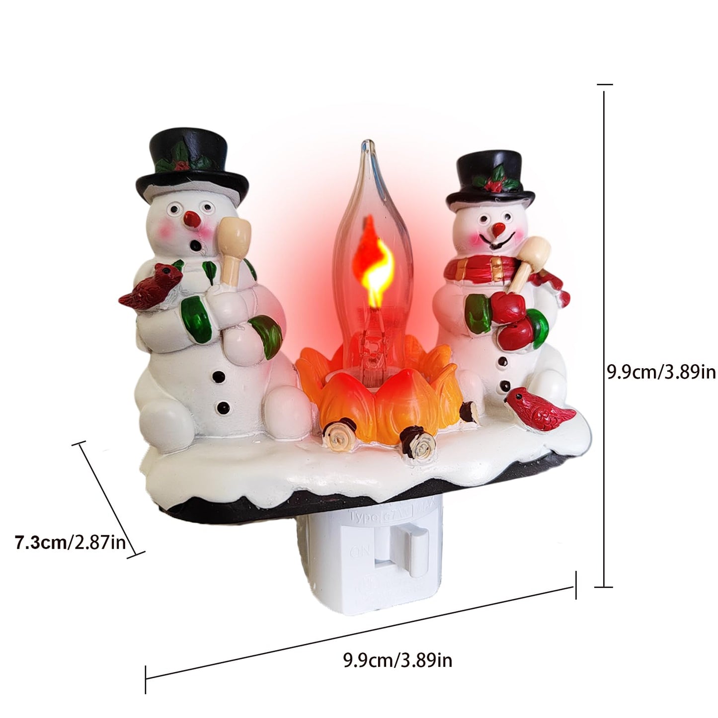Consdemy 2026 Christmas Night Light Plug into wall - Decorative Snowman Flickering Night Lights - Holiday Flameless Candle Nightlight Plug in - Christmas Gifting for Family and Friends (Snowman)