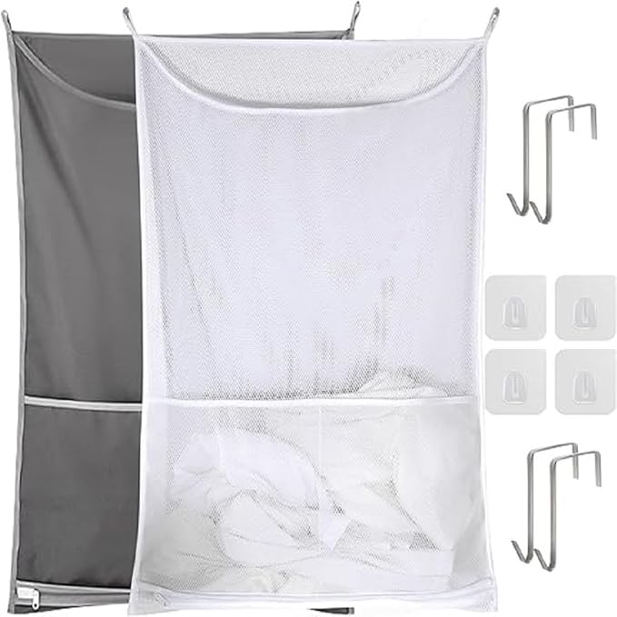Hanging Laundry Hamper, Over The Door Laundry Hamper, Mesh Hanging Laundry Bag