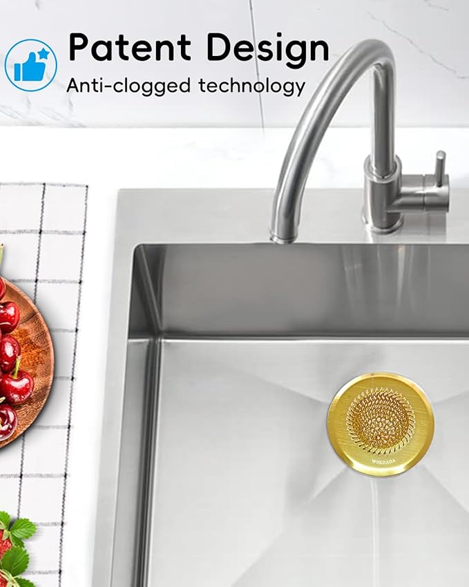 Gold Sink Strainer, Reversible Mesh Sink Strainer