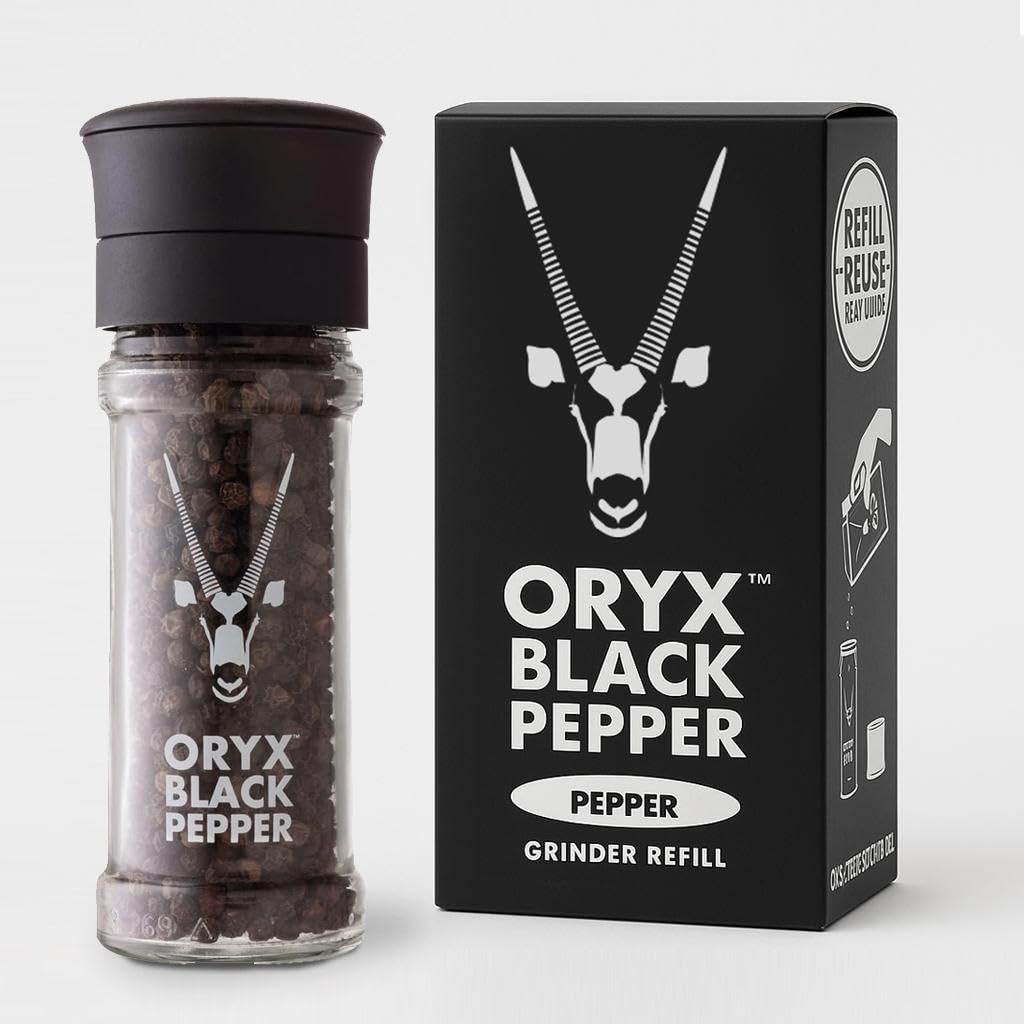 Oryx Desert Salt 2up Pepper combo - Pepper grinder (1.26 oz) + refill.