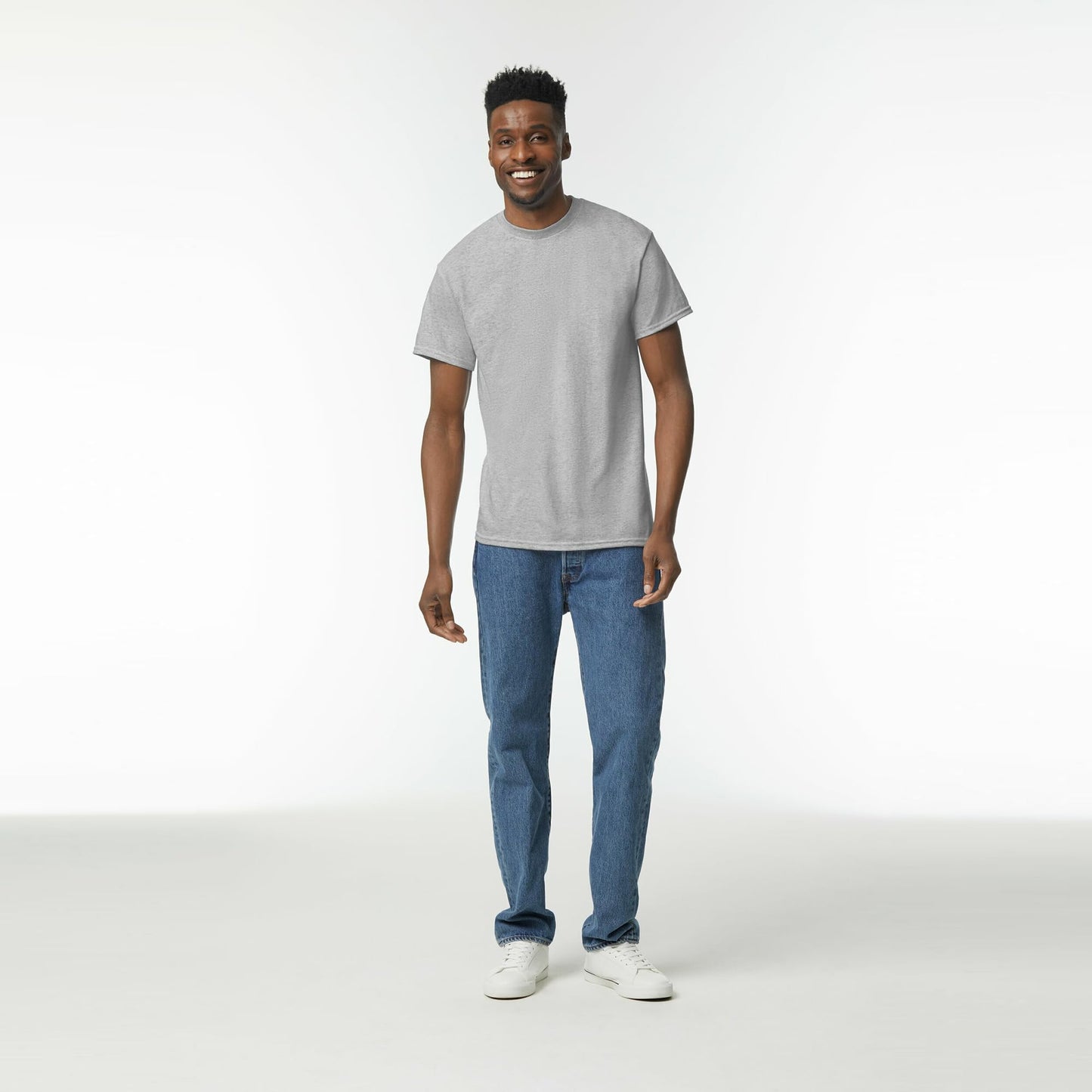 Gildan Unisex Adult Dryblend T-shirt, Style G8000, Multipack Shirt, Dark Heather (2-pack), Large US