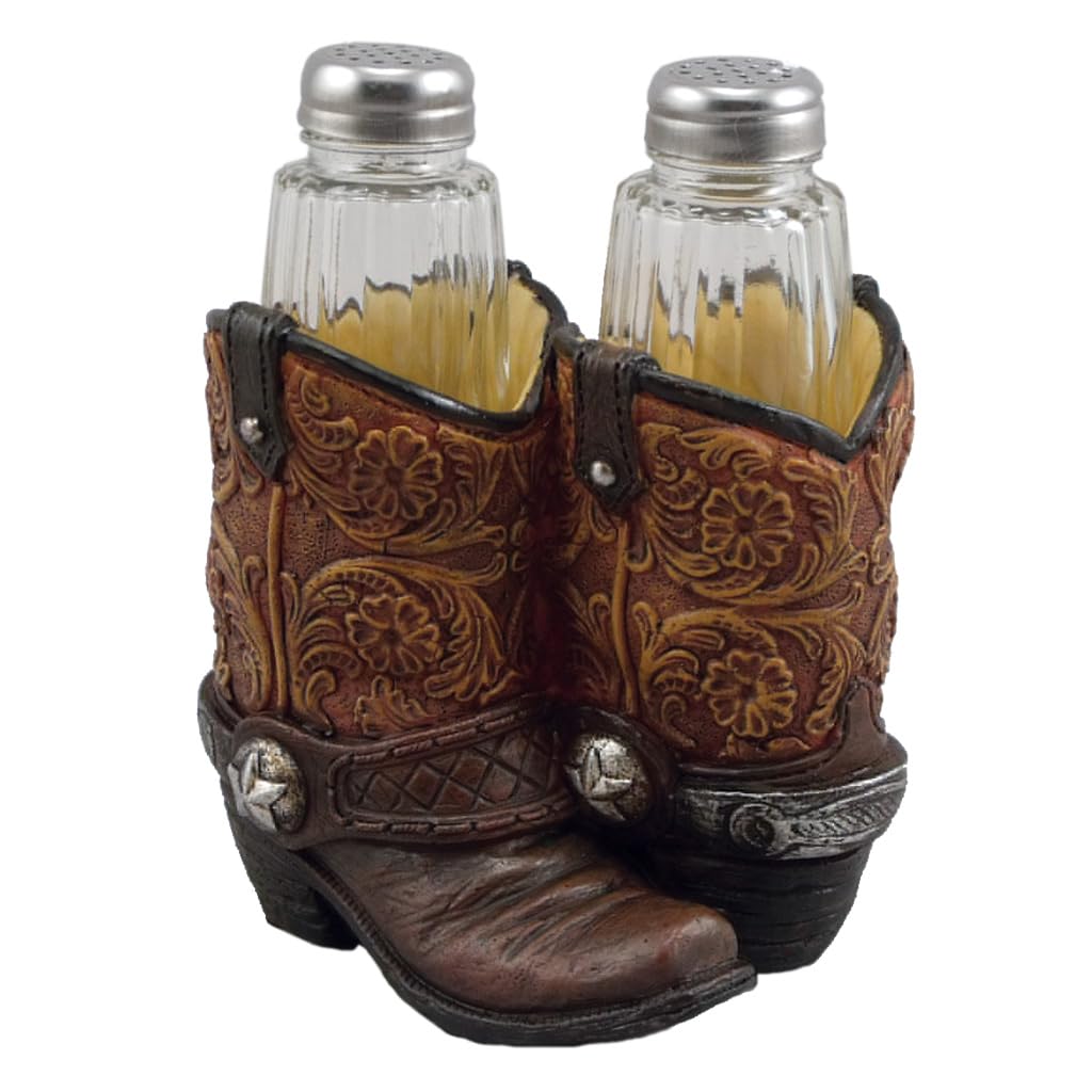 Lipco Cowboy Boot Salt and Pepper, Shakers 6.25-inch Height, Polyresin, Kitchen Accessories