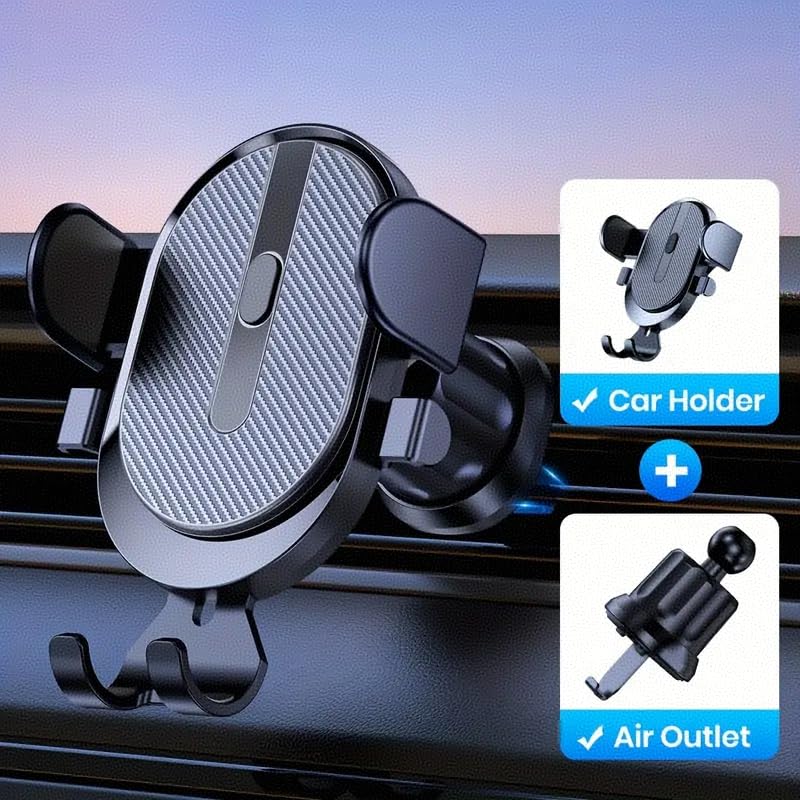 Universal Car Phone Holder Mount with Hook Clip for Air Vent | Compatible with iPhone, Samsung & More - Secure, Stable, Hands-Free Convenience