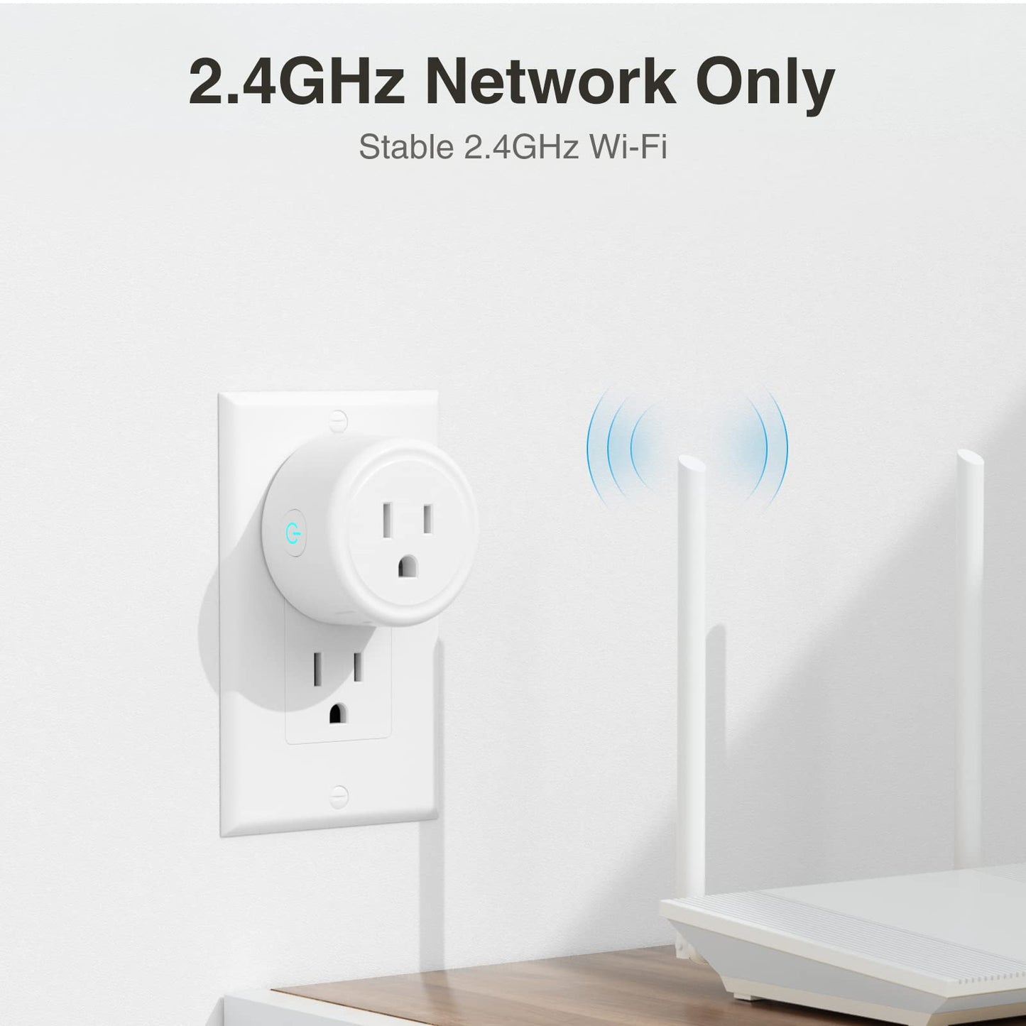 GHome Smart Mini Smart Plug Works with Alexa and Google Home, WiFi Smart Outlet Socket Remote Control Timer Function, Only 2.4GHz Network, No Hub Required, ETL FCC Listed, White
