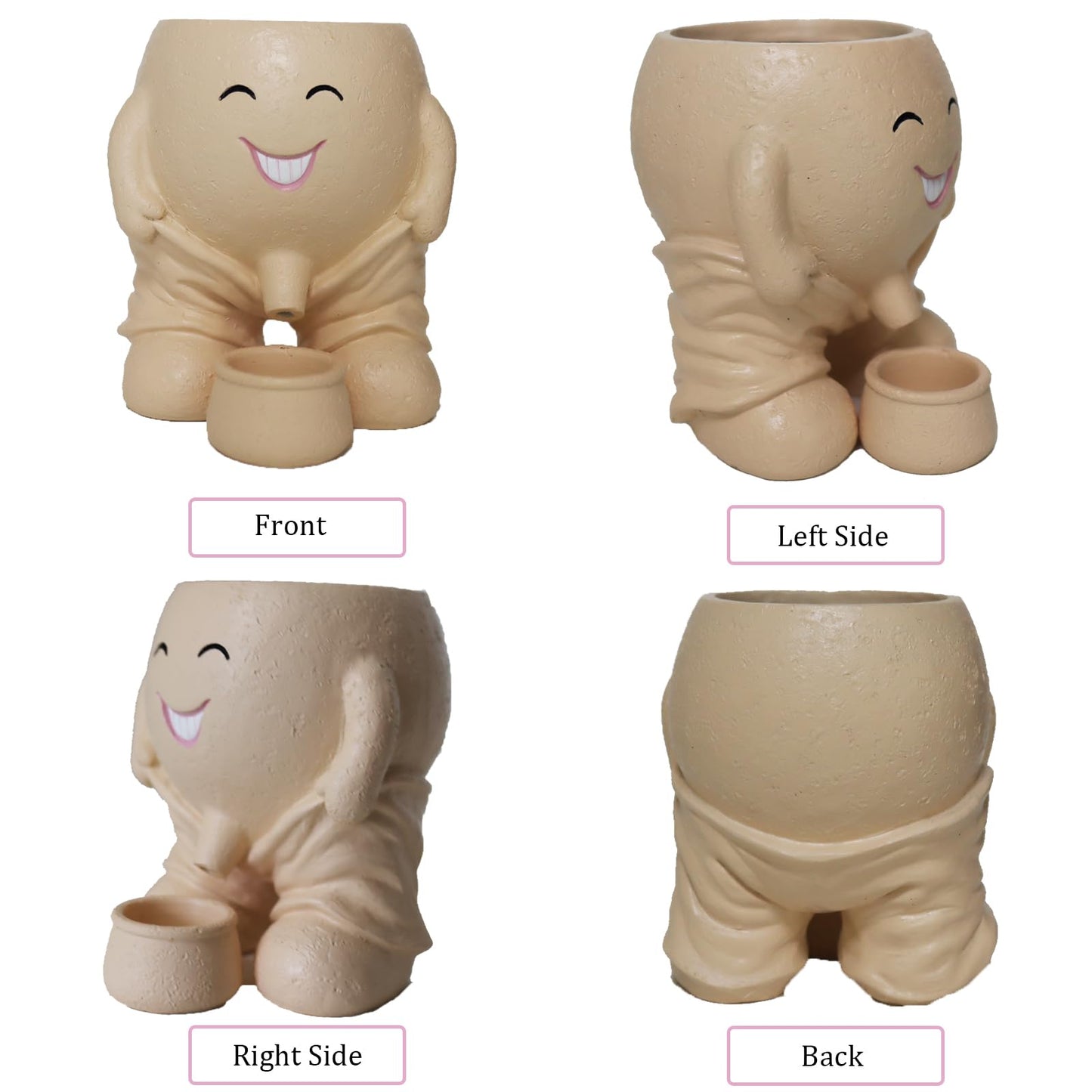 Dolkgy Cute Head Planter, Face Flower Pot Fun Head Vase for Plants for Indoor Outdoor Décor, Unique Cactus Office Plant Pots