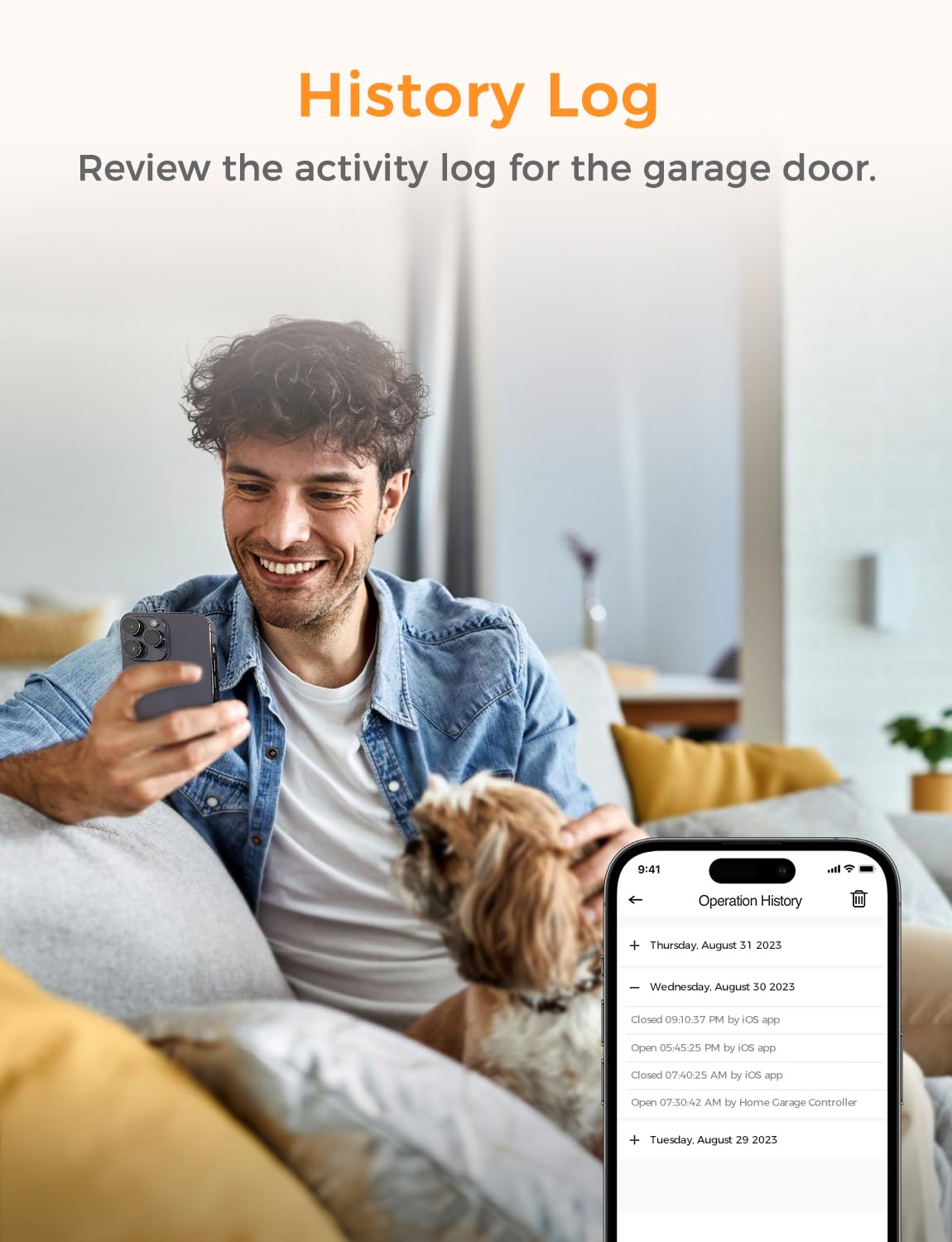 Smart Wi-Fi Garage Door Opener, Compatible with Apple HomeKit, Siri, Alexa & Google Assistant, Carplay, App Remote Control, Only Support 2.4GHz Networks
