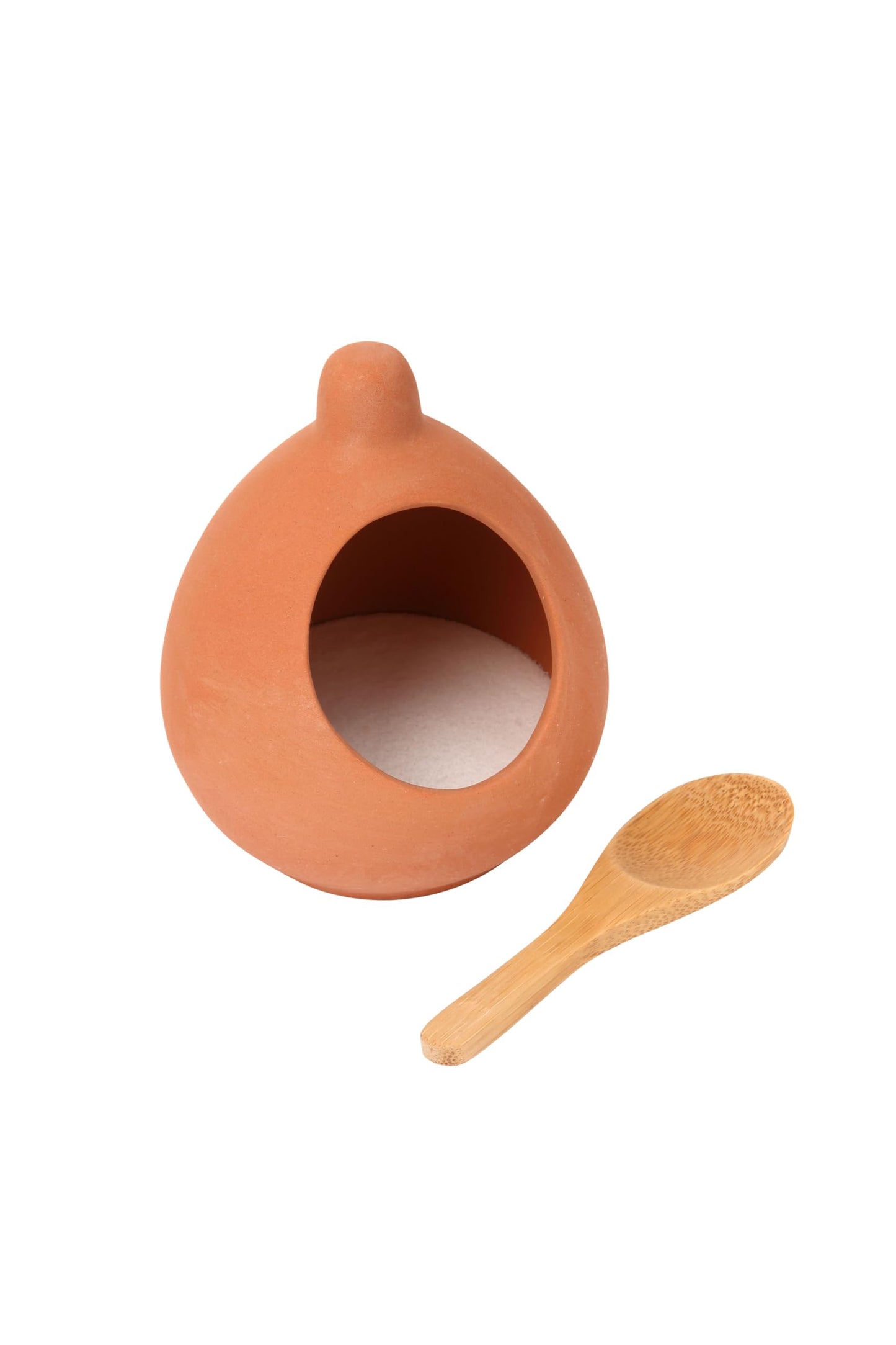 Dexam 17851107 Salt Cellar and Spoon Set in Terracotta, Brown