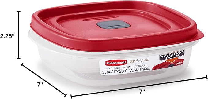 Rubbermaid 2030328 Easy Find Vented Lid Food Storage Container