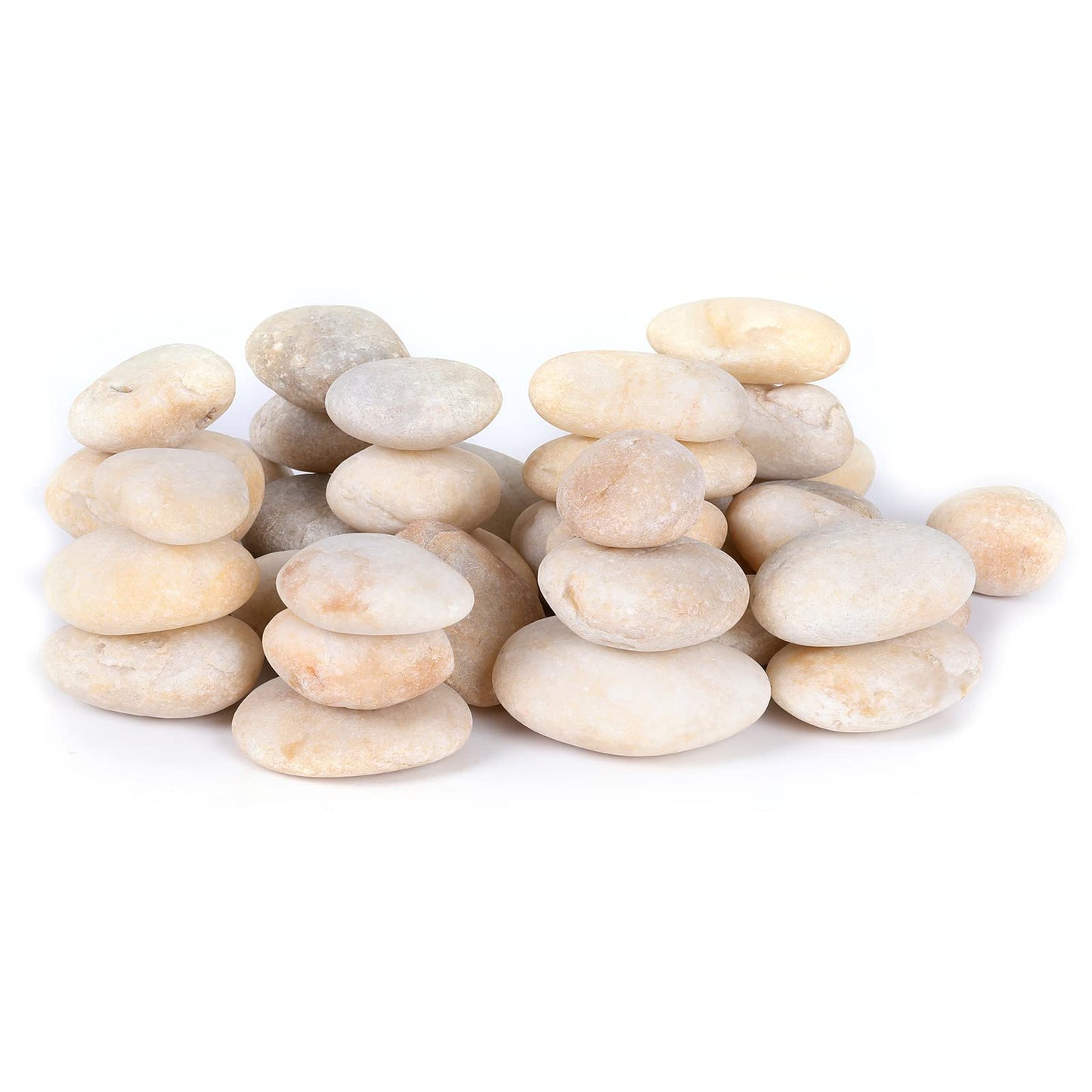 Ausluru 11LB Stones Pebbles River Rocks, 100% Natural Hand-Picked Premium Decorative Pebbles, Ideal for Garden Landscaping, Home Decor, Aquariums, Painting, Crafting and Gifts, Cream White