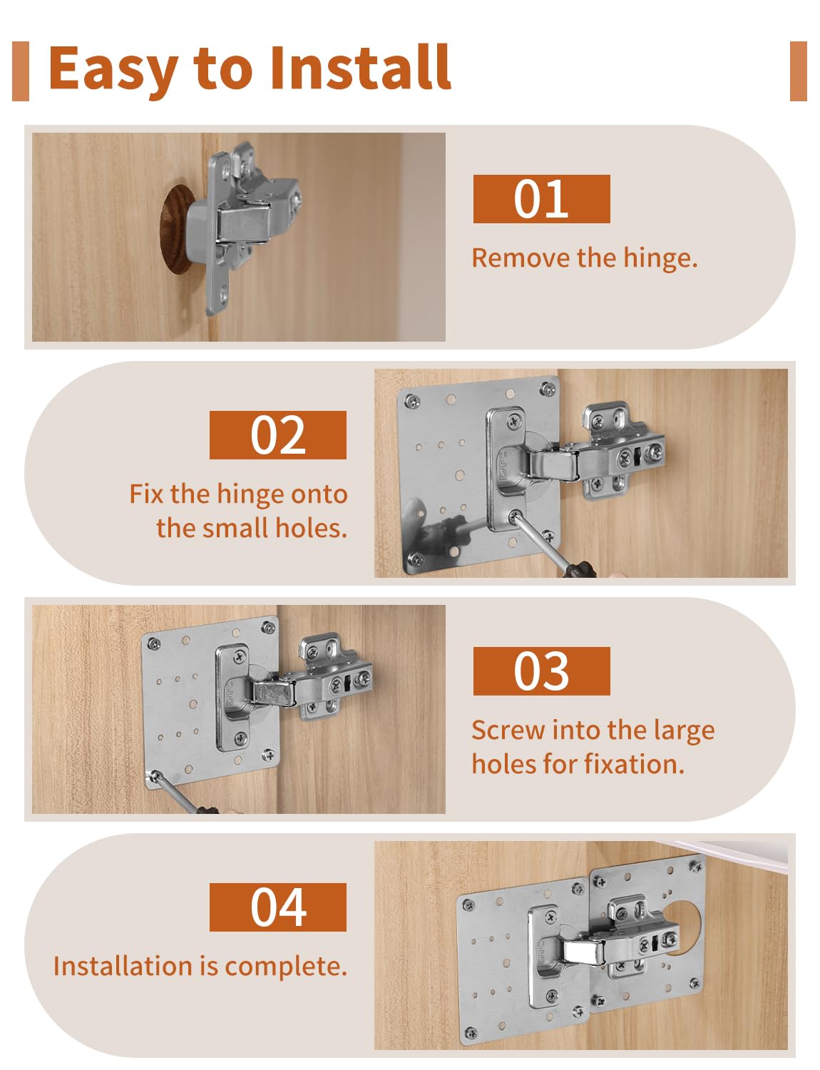 20PCS Upgraded Cabinet Hinge Repair Plate Kit: FOGZUVR Durable Door Hinge Mounting Plate Stainless Steel, Large Cabinet Fix Board with Screws for Kitchen Cabinet, Cupboard Doors and Furniture